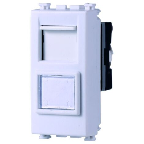 ETTROIT presa dati RJ45 CAT5E connettore rete colore bianco , compatibile Vimar Arke - VA2355B