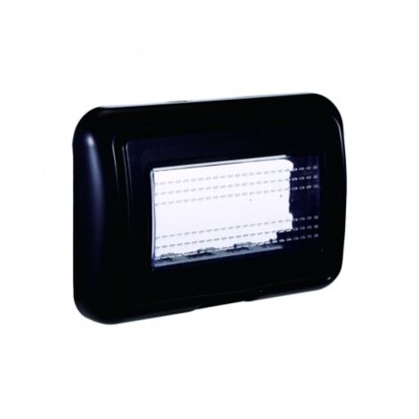 ETTROIT Placca con coperchio 4P IP55 custodia idrobox compatibile Bticino Living colore nero - LN2704