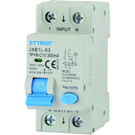 ETTROIT JX251068 Magnetotermico Differenziale 1P+N 10A 300mA 220V-6KA CLASSE A (1/3)