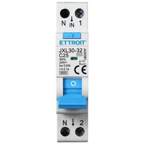 ETTROIT interruttore Magnetotermico Differenziale 1P+N 25A 30mA 220V-6KA 1m JX252561 (1/4)