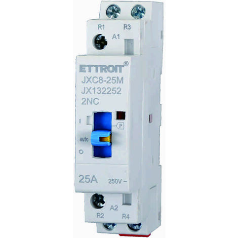 ETTROIT JX132252 Contattore AC Domestico 2P 25A 220v 2NC 50hz DIN con Interruttore di Controllo Manuale (1/3)