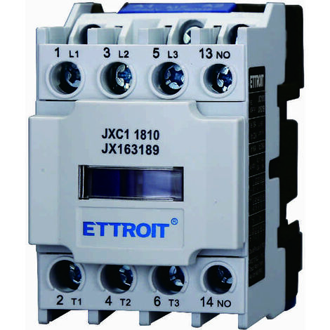 ETTROIT JXC1 Contattore AC 220V 50/60Hz Bobina 3P 3 poli Normalmente aperto Ie 18A Ue 380V - JX163189