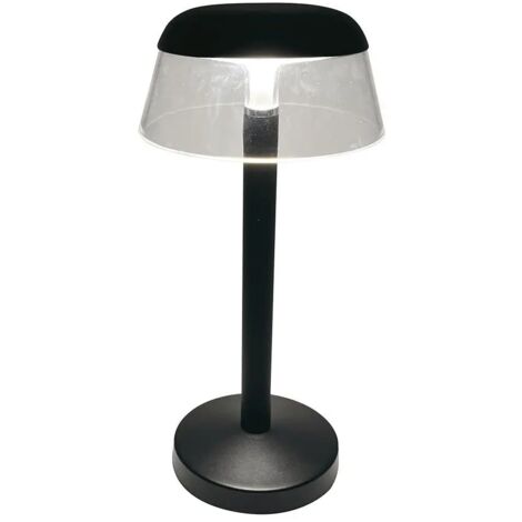 V-TAC Lampada LED da Tavolo 3W Ricaricabile, Touch Dimmerabile CCT 3in1 Nero