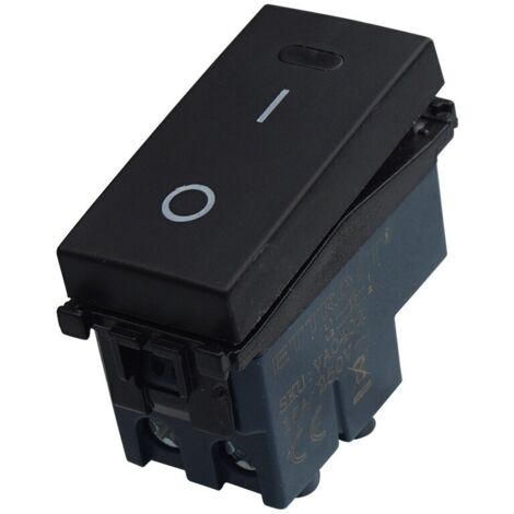 ETTROIT Interruttore bipolare 2P 16A 0-1 colore nero Compatibile con Vimar Arke VA0402