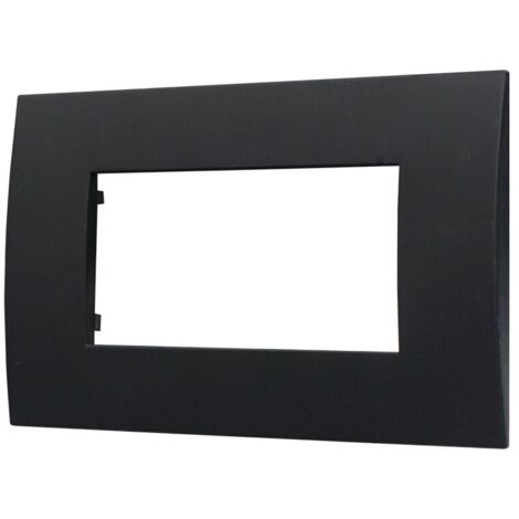 ETTROIT Placca Plastica Serie Venus 4P Colore Nero Compatibile Con Vimar Arke VA83402