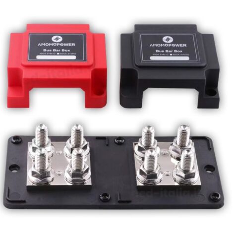 V-TAC Bus bar 12-48V DC Con 8 terminali M10 per parallelo batterie accumulo max 400A - 23789