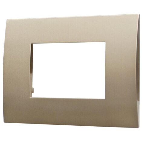 ETTROIT Placca Plastica Serie Venus 3P Colore Bronzo Compatibile Con Vimar Arke VA83310