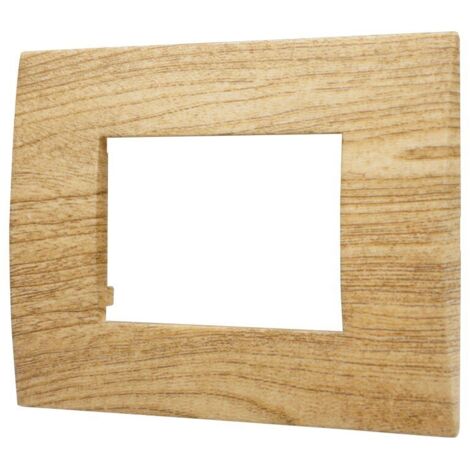 ETTROIT Placca Plastica 3P Colore Legno Scuro Serie Venus Compatibile Con Vimar Arke VA83305