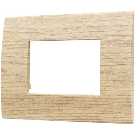 ETTROIT Placca Plastica 3P Colore Legno Chiaro Serie Venus Compatibile Con Vimar Arke VA83304