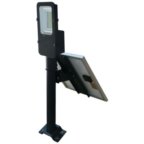 V-TAC Armatura Stradale LED SMD 50W Pannello Solare e Telecomando, Nero Bianco Naturale IP65