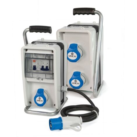 Tabellone elettrico da cantiere Fanton EOLO ASC IP44 con 3 prese CEE 16 A, supporto e cavo da 2 m 74303