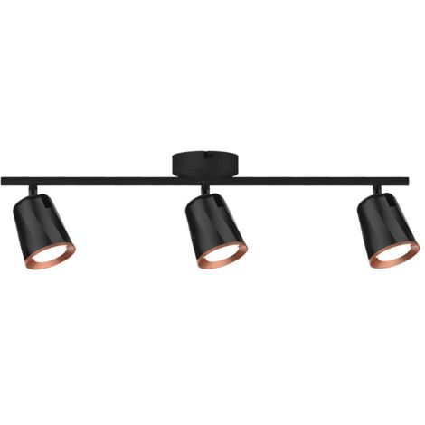 V-TAC Faretto LED da Muro Triplo 18W con Testa Orientabile Colore Nero Bianco Naturale IP20