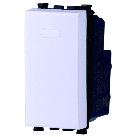 ETTROIT Invertitore 1P 16A Unipolare compatibile Vimar Arke colore bianco - VA0901B