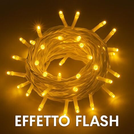 Catena Luminosa 300 LED Verde - 30 Metri, Cavo Bianco, IP65, Effetto Flash, Prolungabile, Per Decorazioni Natalizie E Eventi