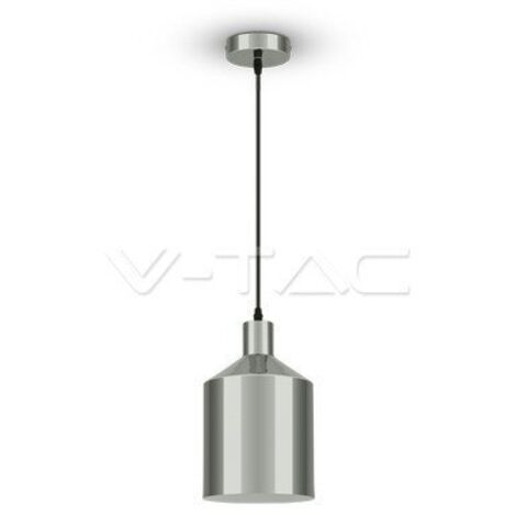 V-TAC VT-8175 Lampadario portalampada 1MT E27 moderno in metallo cromato a specchio Ф170mm - sku 3705