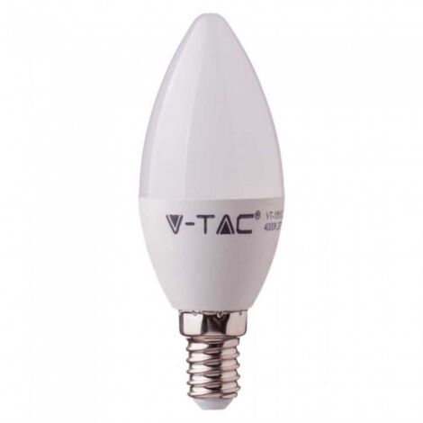 V-Tac VT-255 Lampada LED Chip Samsung 4,5W E14 candela bianco freddo 6400K  - SKU 260