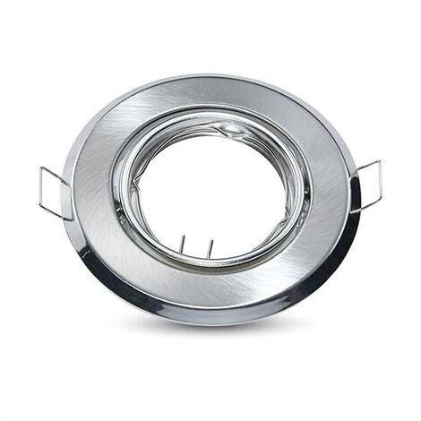 V-tac 2 portafaretti da incasso rotondi gu10 nikel satinato vt-817 8939