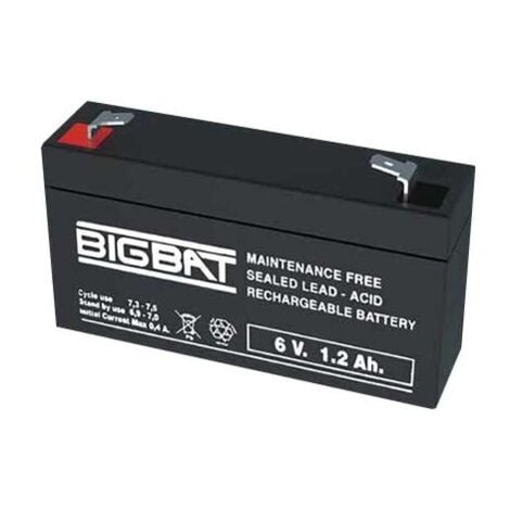Batteria ricaricabile al piombo 6V 1,2Ah Elan BigBat - sku 006012