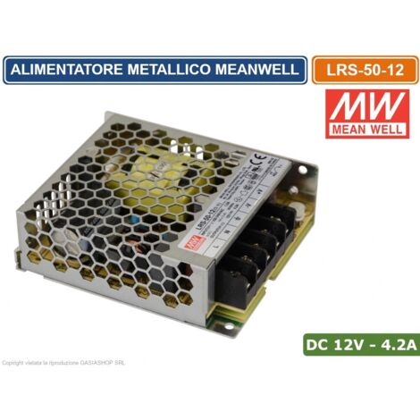 Alimentatore switching 50.4W 12Vdc 4.2A singola uscita LRS-50-12 MEANWELL