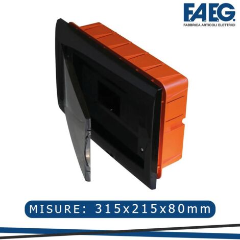 Centralino Da Incasso FAEG 54 Moduli - Cornice Nera Con Portello Fumè 450x510x100mm - Foto 12