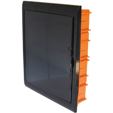 Centralino da incasso 54 moduli con cornice nera e portello fumè 450x510x100mm IP40 FAEG - FG14754