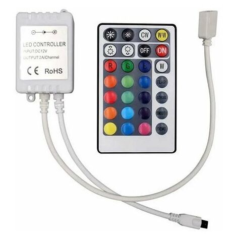 V-TAC VT-2428 Controller per strisce LED color change 3IN1+RGB 12V/24V con  telecomando IR 28 tasti - SKU 2899