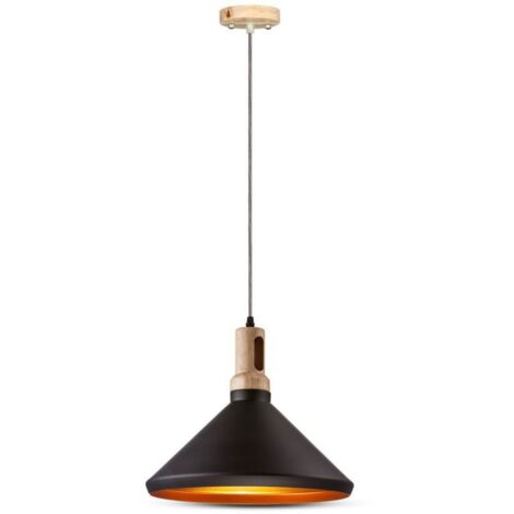 Lampadario in Metallo 1MT E27 Elegant Stylish Ф350mm - Mod. VT-7535 SKU 3764 - Legno Nero
