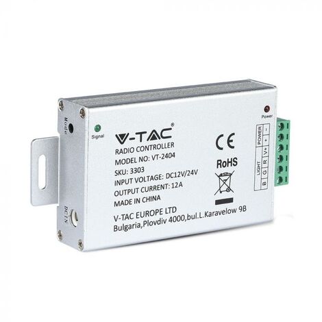 V-TAC VT-4083 Controller per striscia LED dimmerabile con telecomando 4 tasti 12/24V(max 144W) - 3303