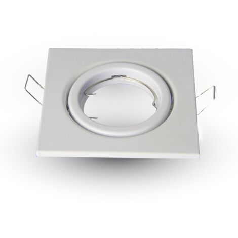 Portafaretto incasso alluminio quadrato orientabile gu10-gu5.3 vt-7227sq sku 3472 bianco