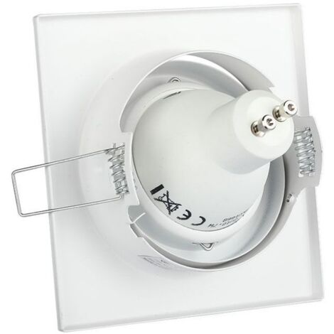 Portafaretto incasso alluminio quadrato orientabile gu10-gu5.3 vt-7227sq sku 3472 bianco