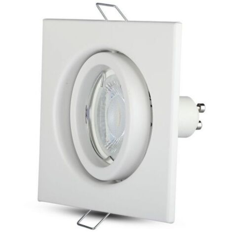Portafaretto incasso alluminio quadrato orientabile gu10-gu5.3 vt-7227sq sku 3472 bianco