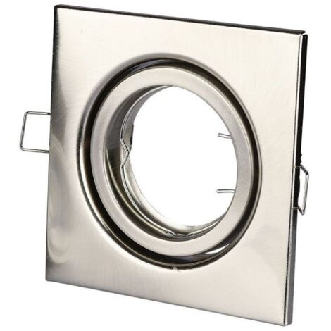 Portafaretto incasso alluminio quadrato orientabile gu10-gu5.3 vt-7227sq sku 3473 nickel satinato