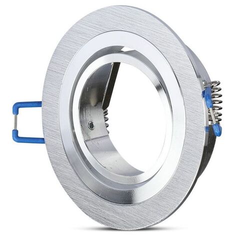 V-TAC VT-782RD Portafaretto led da incasso rotondo orientabile in alluminio spazzolato GU10 GU5.3 sku 3600