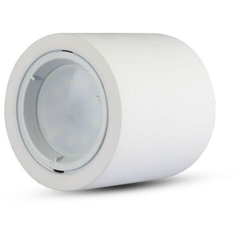 V-TAC VT-716 3667 Portafaretto LED Montaggio a Superficie Rotondo GU10 Corpo in Gesso Bianco