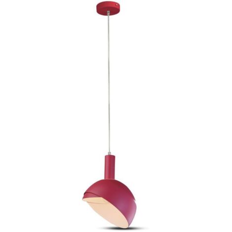 V-TAC Lampadario LED con Paralume in Alluminio e Portalampada E14 (Max 60W) Colore Rosa (1/5)