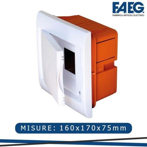 Centralino da incasso 4 moduli con cornice bianca e portello bianco 160x170x75mm IP40 FAEG - FG14604
