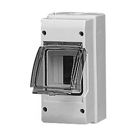 Centralino da parete serie slim 2/3 moduli grigio RAL 7035 con portello trasparente fumè 75x150x112mm IP65 FAEG - FG14203