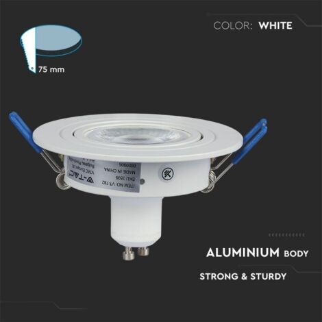 Portafaretto incasso rotondo regolabile 1GU10 Mod. VT-782RD SKU 3599 - Bianco
