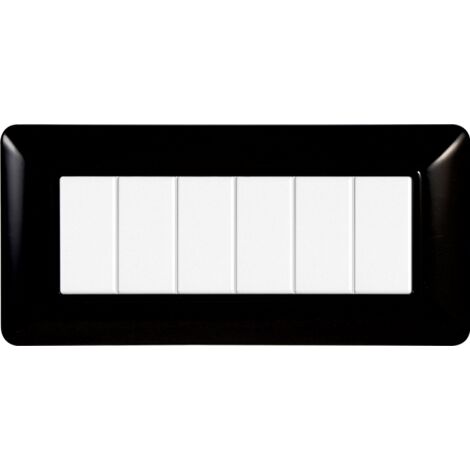 ETTROIT PLACCA PLASTICA 6P NERO compatibile matix bticino MT83602