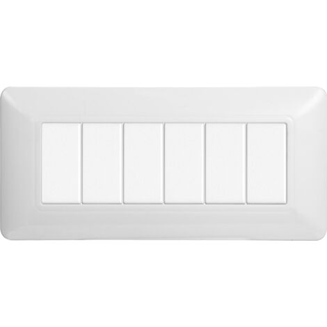 ETTROIT PLACCA PLASTICA 6P BIANCA compatibile matix bticino MT83601