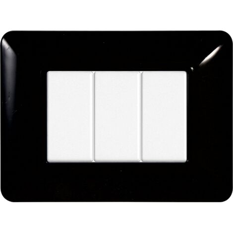 ETTROIT PLACCA PLASTICA 3P NERO compatibile matix bticino MT83302