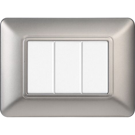 ETTROIT PLACCA PLASTICA 3P SILVER compatibile matix bticino MT83306