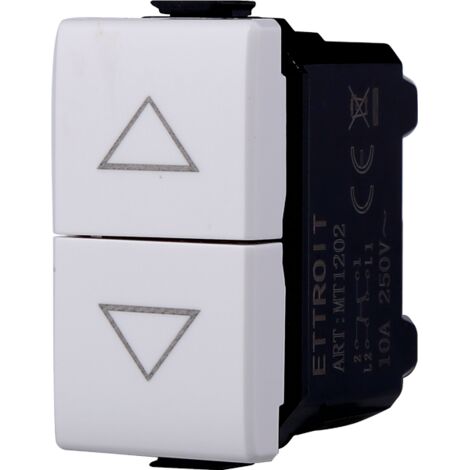 Ettroit Serie Solar Pulsante Doppio Saliscendi Tapparella 1p 10A Compatibile Bticino Matix MT1202