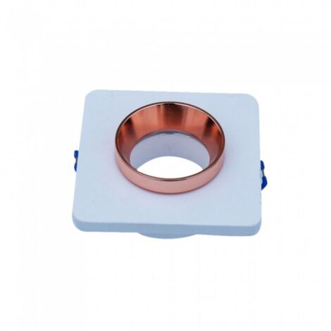 V-TAC VT-862 3117 Portafaretto LED da Incasso Quadrato GU10 Corpo in Gesso Bianco ed Interno in Metallo Oro Rosa