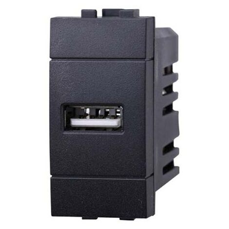 Presa Caricatore USB Type-A compatibile Bticino Livinglight 5Vdc 2.1A colore nero