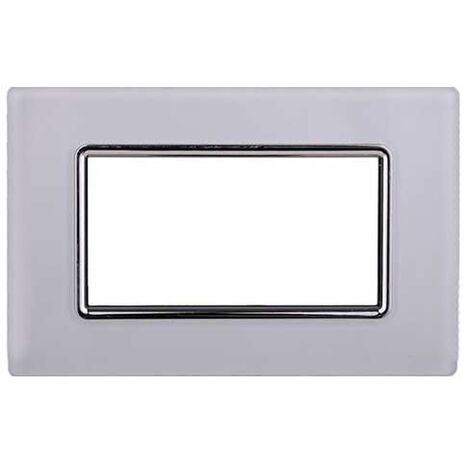 Plaque 7 Modules 506 En Verre Blanc - Compatible BTicino Livinglight Et Autres, Marque Aigostar