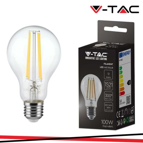 Lampadina led a filamento a70 v-tac 12w 3000k e27 vt-2133-n - 217458