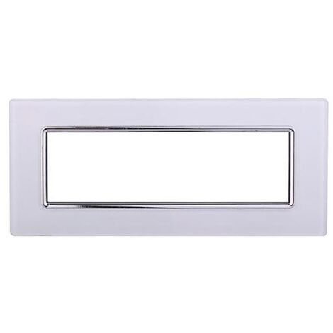 Ettroit placca compatibile Bticino Livinglight 7 moduli vetro colore bianco - LN84701 (1/2)