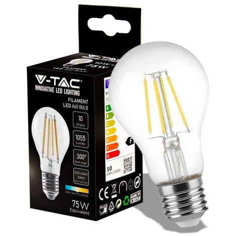 V-Tac VT-1981 Lampadina LED 10W filamento lampada E27 A67 luce bianco naturale 4000K - 214411