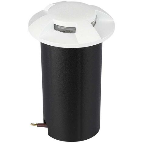 V-TAC VT-1171 Faretto calpestabile segnapasso led 1W interrato 4 fasci bianco caldo 3000K rotondo in alluminio bianco IP67 - sku 211469
